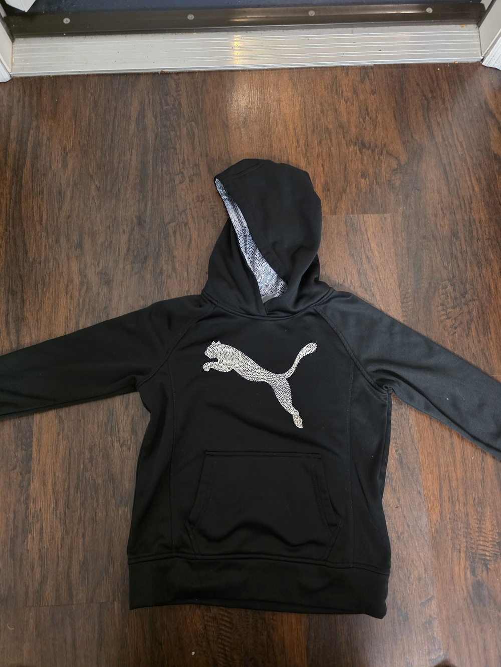 Puma Black Hoodie with Silver Logo 8-10